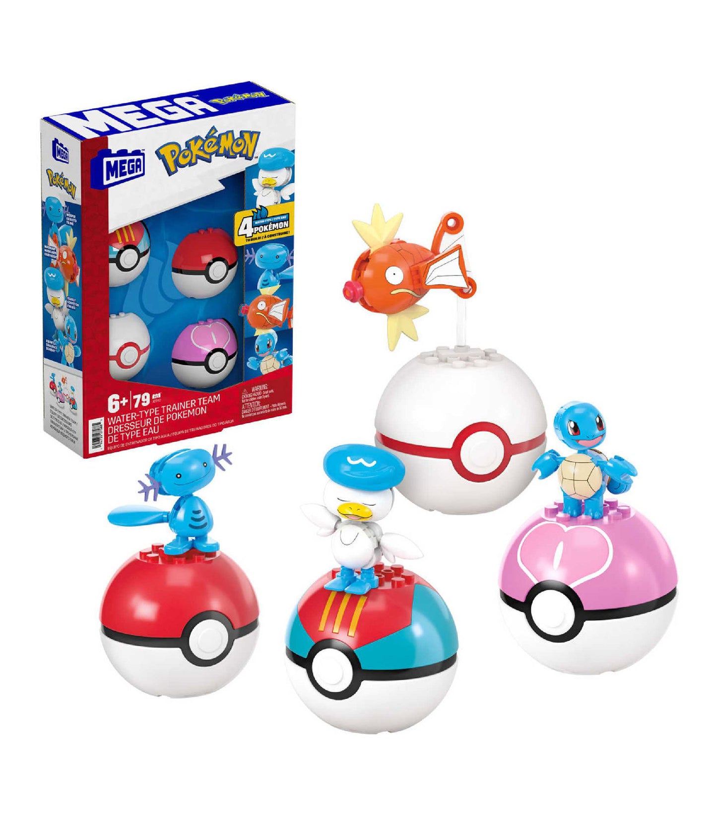 Mega Pokémon Set de Juegos: Pokébolas - Entrenador de Tipo Agua