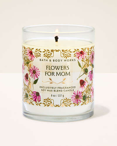 Vela de 1 Mecha - Flowers For Mom