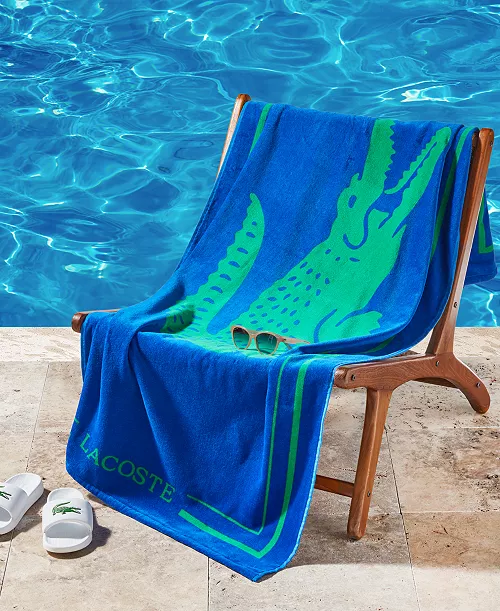 Toalla Lacoste Frame Crocodile Print