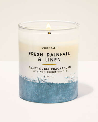 Vela de 1 Mecha -Fresh Rainfall & Linen