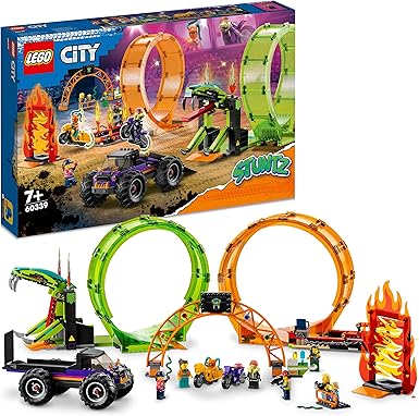 Lego City Stuntz - Set de acción 2 en 1 con Dinosaurio autopropulsado, Juguete de Moto y Truco Rider