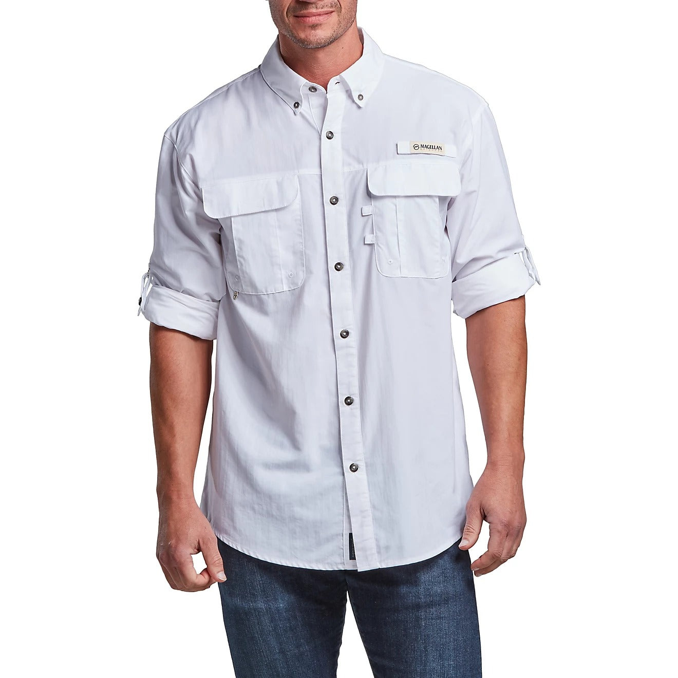 Camisa Magellan Color Blanco Manga Larga