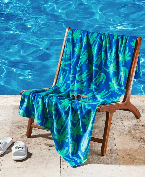 Toalla Lacoste All-Over Crocodile Palm Print 2