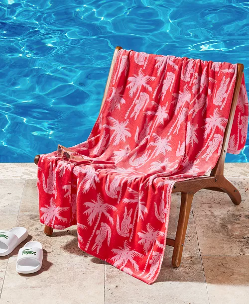 Toalla Lacoste All-Over Crocodile Palm Print
